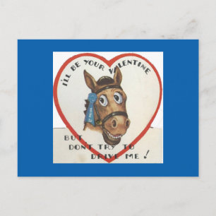 Vintage Horse Valentine Holiday Postcard