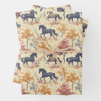 Vintage Horse Western Stallions Wrapping Paper Sheet