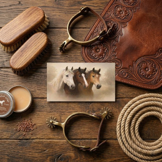 Vintage Horseback Riding Equestrian Business Card