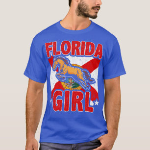 Vintage Horseback Riding Horse Girl Florida T-Shirt