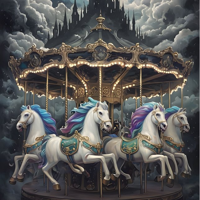 Vintage horses Carousel Decoupage paper.  Tissue Paper (Creator Uploaded)