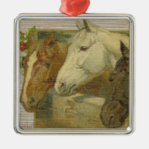 Vintage Horses Christmas Tree Ornament