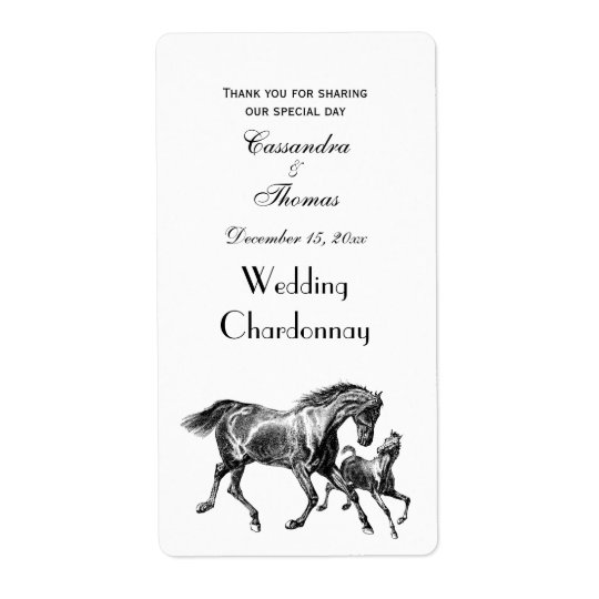 Vintage Horses Mother Baby Foal Shipping Label
