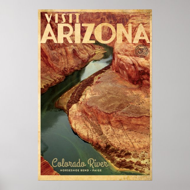 Vintage Horseshoe Bend Travel Poster (Front)