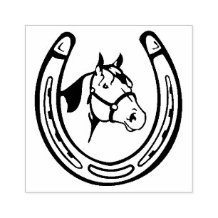 Vintage Horseshoe Rubber Stamp