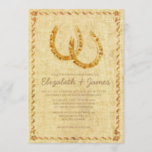 Vintage Horseshoe Wedding Invitations