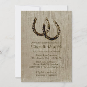 Vintage Horseshoes Bridal Shower Invitations