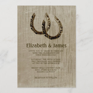 Vintage Horseshoes Wedding Invitations
