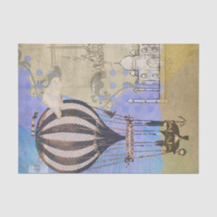 Vintage Hot Air Balloon Aeroplane Travel Tissue Paper