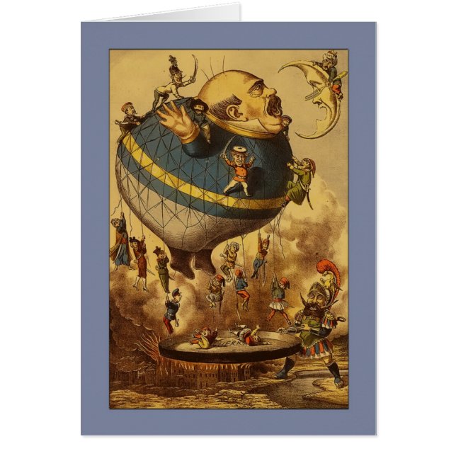 Vintage Hot Air Balloon and Moon (Front)