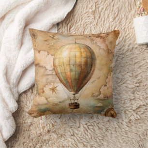 Vintage Hot Air Balloon Antique Travel Cushion