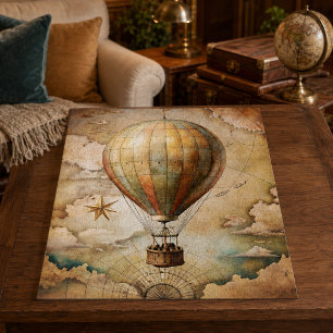 Vintage Hot Air Balloon Antique Travel Jigsaw Puzzle