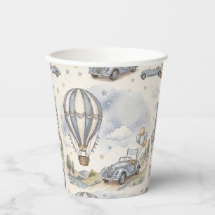 Vintage Hot Air Balloon Baby Shower Paper Cups