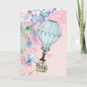 Vintage Hot Air Balloon Birthday Card