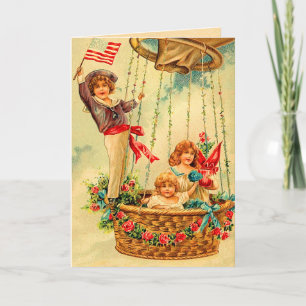 Vintage Hot Air Balloon Birthday Card