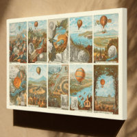 Vintage Hot Air Balloon Collecting Cards Pattern