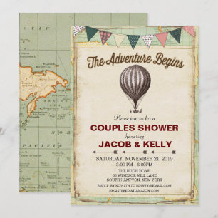 Vintage Hot Air Balloon Couples Shower Invitation