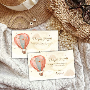 Vintage Hot Air Balloon Diaper Raffle Baby Shower Enclosure Card