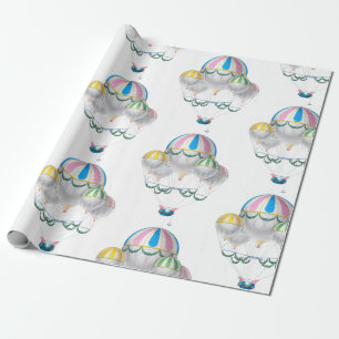 Vintage Hot Air Balloon Girl's Wrapping Paper