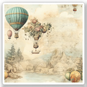 Vintage Hot Air Balloon in a Serene Landscape (1)