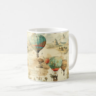 Vintage Hot Air Balloon in a Serene Landscape (10) Coffee Mug