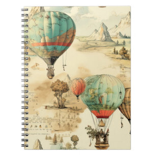 Vintage Hot Air Balloon in a Serene Landscape (10) Notebook