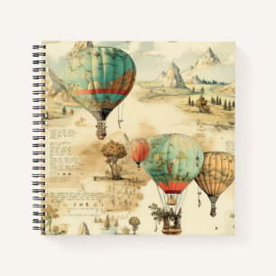 Vintage Hot Air Balloon in a Serene Landscape (10) Notebook