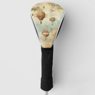 Vintage Hot Air Balloon in a Serene Landscape (11) Golf Head Cover