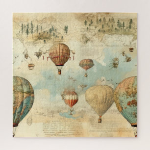 Vintage Hot Air Balloon in a Serene Landscape (11) Jigsaw Puzzle