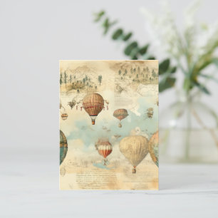 Vintage Hot Air Balloon in a Serene Landscape (11) Postcard