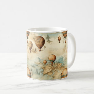 Vintage Hot Air Balloon in a Serene Landscape (2) Coffee Mug