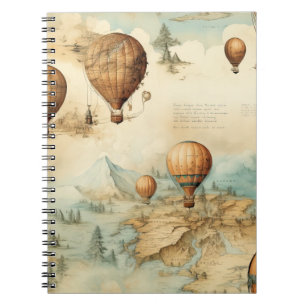 Vintage Hot Air Balloon in a Serene Landscape (2) Notebook
