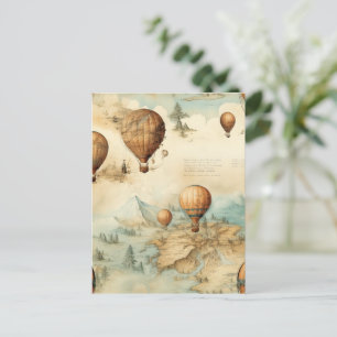 Vintage Hot Air Balloon in a Serene Landscape (2) Postcard