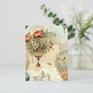 Vintage Hot Air Balloon in a Serene Landscape (3) Postcard