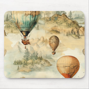 Vintage Hot Air Balloon in a Serene Landscape (4) Mouse Mat
