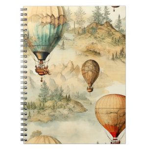 Vintage Hot Air Balloon in a Serene Landscape (4) Notebook