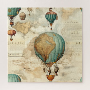 Vintage Hot Air Balloon in a Serene Landscape (5) Jigsaw Puzzle