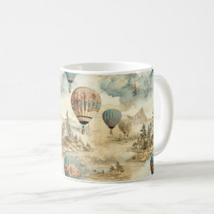 Vintage Hot Air Balloon in a Serene Landscape (7) Coffee Mug