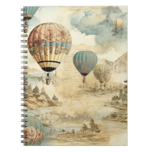 Vintage Hot Air Balloon in a Serene Landscape (7) Notebook