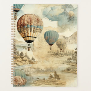 Vintage Hot Air Balloon in a Serene Landscape (7) Planner