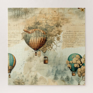 Vintage Hot Air Balloon in a Serene Landscape (8) Jigsaw Puzzle