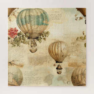 Vintage Hot Air Balloon in a Serene Landscape (9) Jigsaw Puzzle
