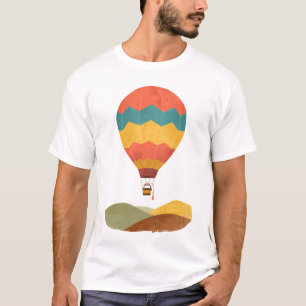 Vintage Hot Air Balloon Over Gentle Hills T-Shirt