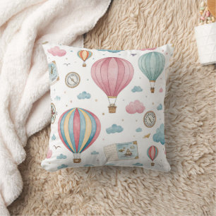 Vintage Hot Air Balloon Pattern (1) Cushion
