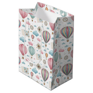Vintage Hot Air Balloon Pattern (1) Medium Gift Bag