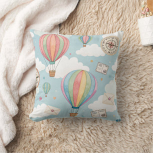 Vintage Hot Air Balloon Pattern (2) Cushion