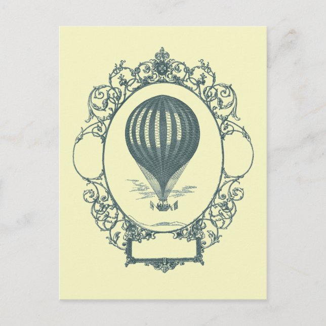 Vintage Hot Air Balloon Pilot Birthday Party Postcard (Front)