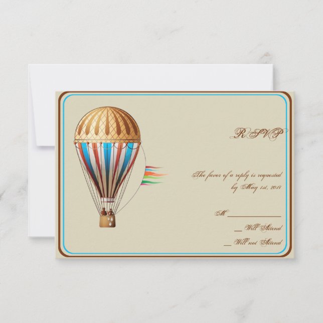 Vintage Hot Air Balloon Response Card (Front)
