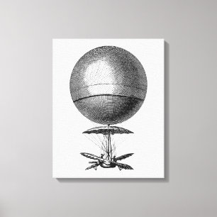 Vintage Hot Air Balloon Retro Airship Old Balloons Canvas Print