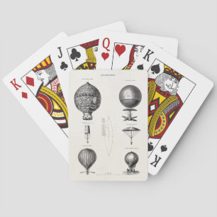Vintage Hot Air Balloon Retro Airship Old Balloons Playing Cards